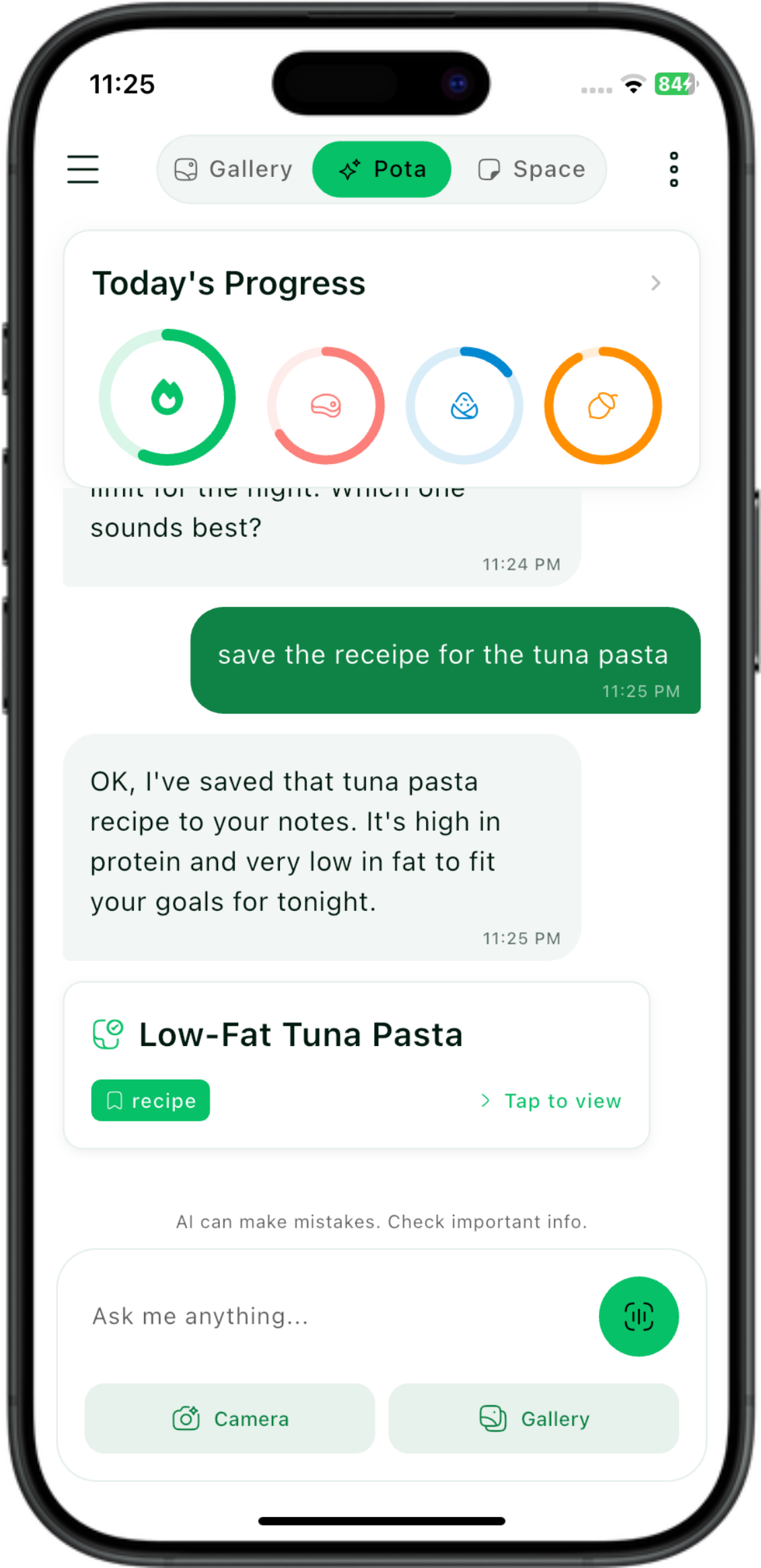 Save recipes, plans and notes — all in one place